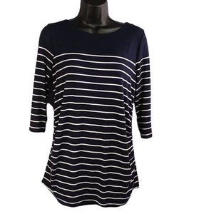 LAILA JAYDE WOMENS  3/4 SLEEVE BLACK AND WHITE LARGE TOP